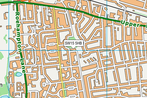 SW15 5HB map - OS VectorMap District (Ordnance Survey)