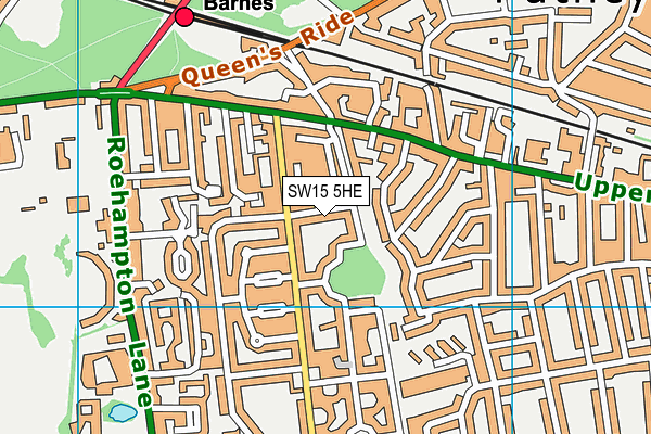 SW15 5HE map - OS VectorMap District (Ordnance Survey)