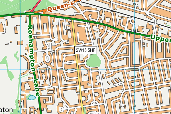 SW15 5HF map - OS VectorMap District (Ordnance Survey)