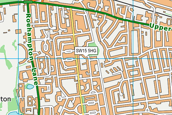 SW15 5HG map - OS VectorMap District (Ordnance Survey)