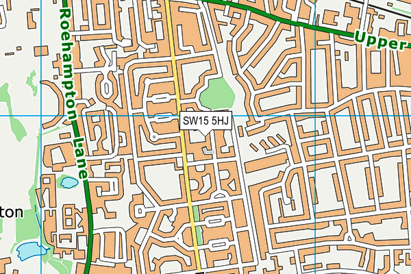 SW15 5HJ map - OS VectorMap District (Ordnance Survey)