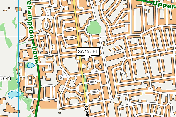 SW15 5HL map - OS VectorMap District (Ordnance Survey)