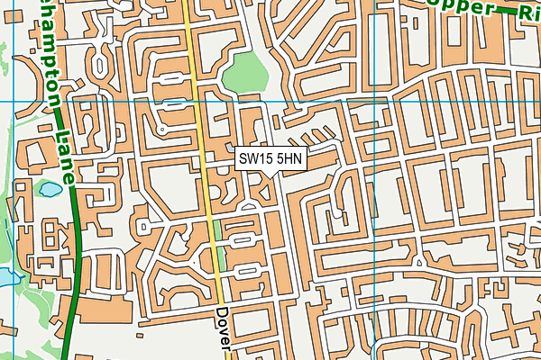 SW15 5HN map - OS VectorMap District (Ordnance Survey)