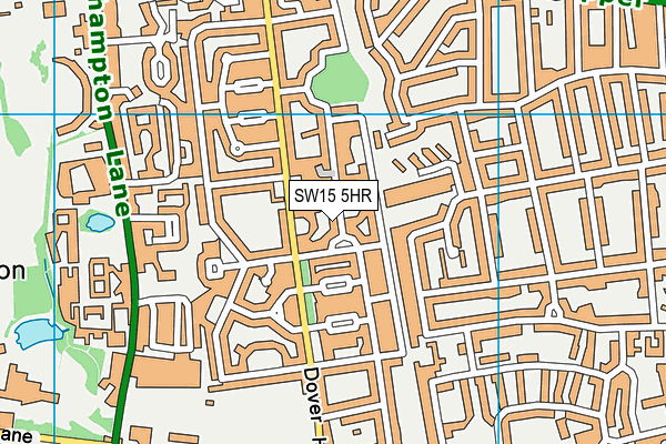 SW15 5HR map - OS VectorMap District (Ordnance Survey)