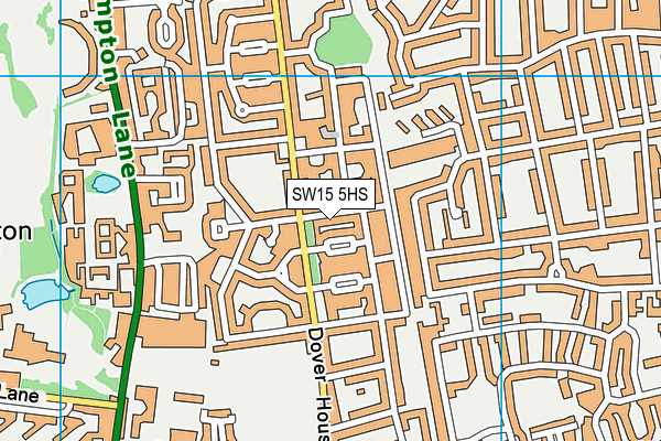 SW15 5HS map - OS VectorMap District (Ordnance Survey)