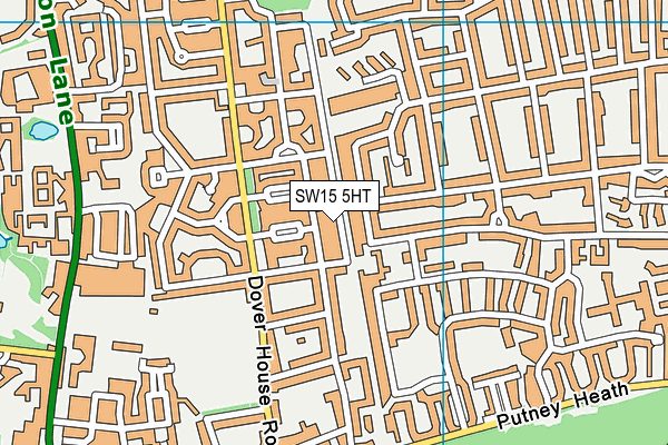 SW15 5HT map - OS VectorMap District (Ordnance Survey)