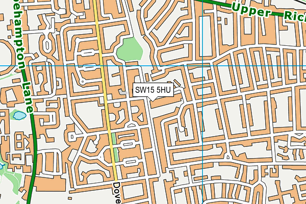 SW15 5HU map - OS VectorMap District (Ordnance Survey)