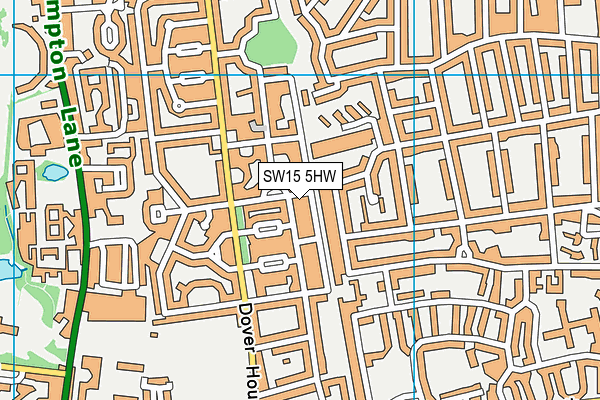SW15 5HW map - OS VectorMap District (Ordnance Survey)