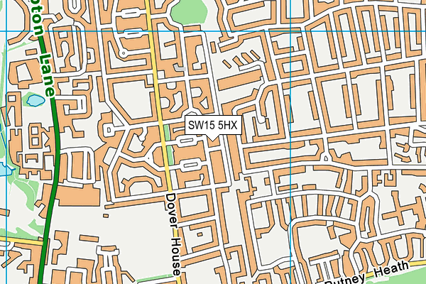 SW15 5HX map - OS VectorMap District (Ordnance Survey)