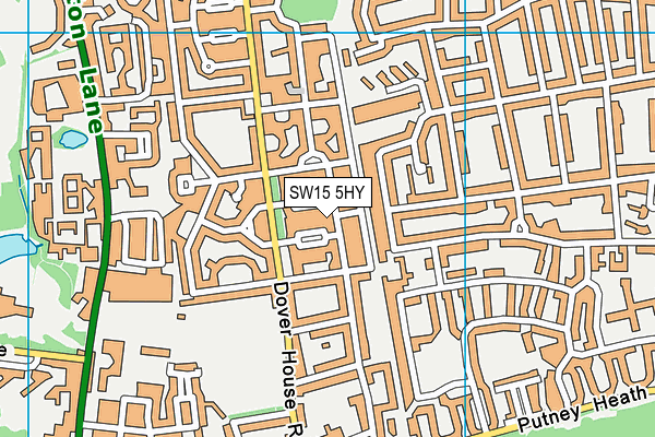 SW15 5HY map - OS VectorMap District (Ordnance Survey)