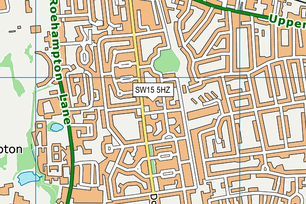 SW15 5HZ map - OS VectorMap District (Ordnance Survey)