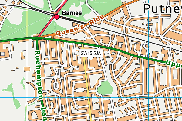 SW15 5JA map - OS VectorMap District (Ordnance Survey)