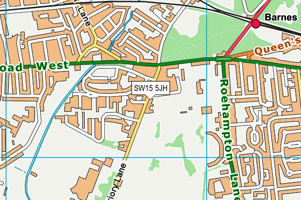 SW15 5JH map - OS VectorMap District (Ordnance Survey)