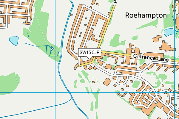 SW15 5JP map - OS VectorMap District (Ordnance Survey)