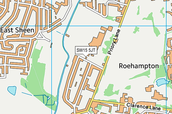 SW15 5JT map - OS VectorMap District (Ordnance Survey)