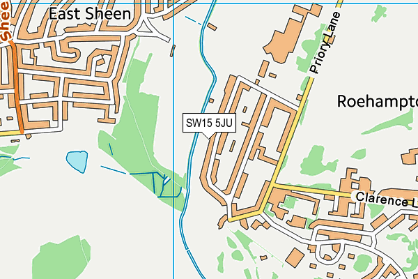 SW15 5JU map - OS VectorMap District (Ordnance Survey)
