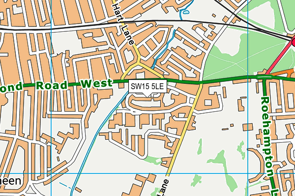 SW15 5LE map - OS VectorMap District (Ordnance Survey)