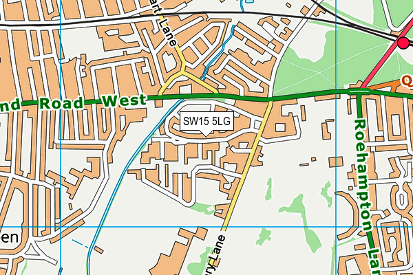 SW15 5LG map - OS VectorMap District (Ordnance Survey)