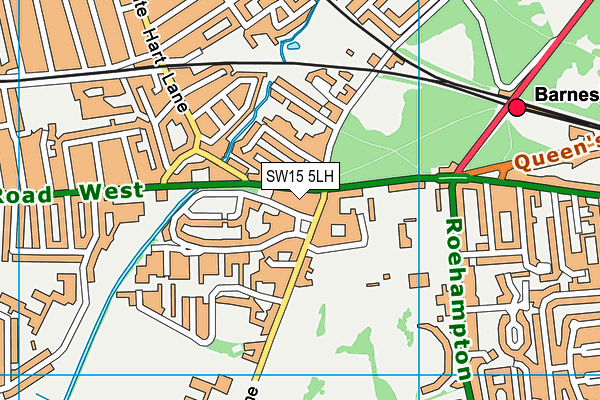 SW15 5LH map - OS VectorMap District (Ordnance Survey)