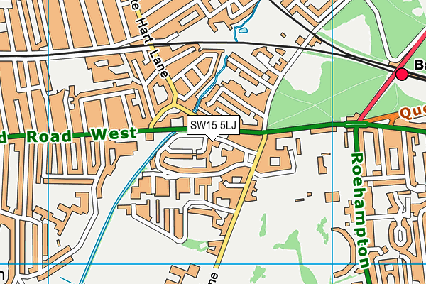 SW15 5LJ map - OS VectorMap District (Ordnance Survey)