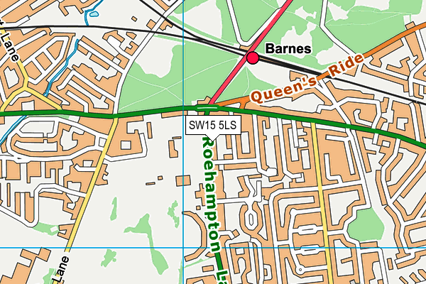 SW15 5LS map - OS VectorMap District (Ordnance Survey)