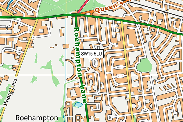 SW15 5LU map - OS VectorMap District (Ordnance Survey)