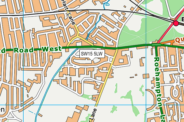 SW15 5LW map - OS VectorMap District (Ordnance Survey)