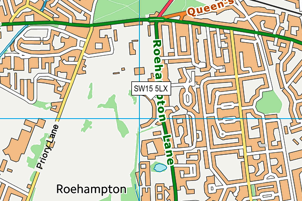 SW15 5LX map - OS VectorMap District (Ordnance Survey)