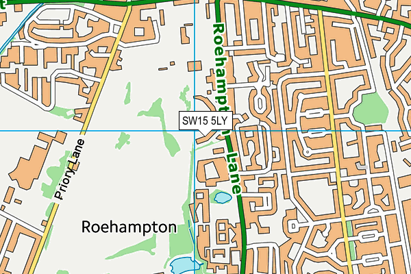 SW15 5LY map - OS VectorMap District (Ordnance Survey)