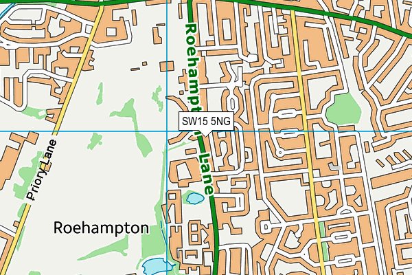 SW15 5NG map - OS VectorMap District (Ordnance Survey)