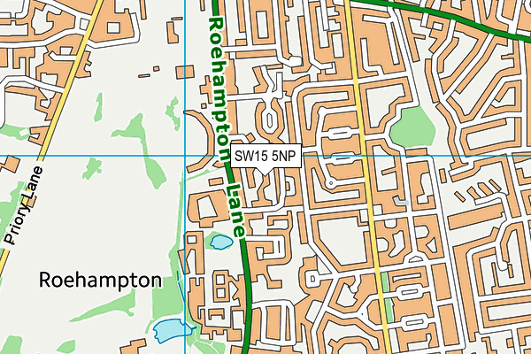 SW15 5NP map - OS VectorMap District (Ordnance Survey)