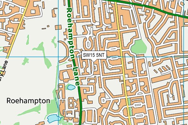 SW15 5NT map - OS VectorMap District (Ordnance Survey)