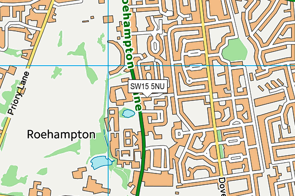 SW15 5NU map - OS VectorMap District (Ordnance Survey)