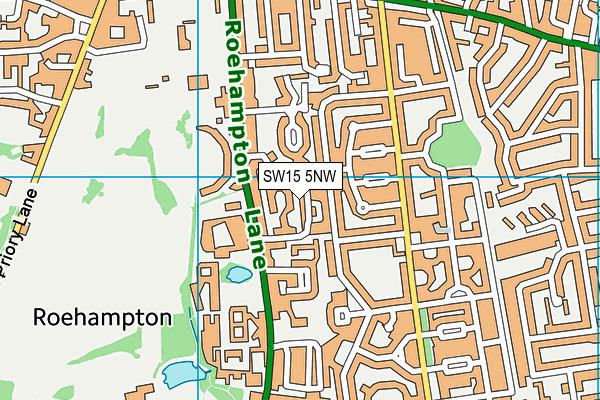 SW15 5NW map - OS VectorMap District (Ordnance Survey)