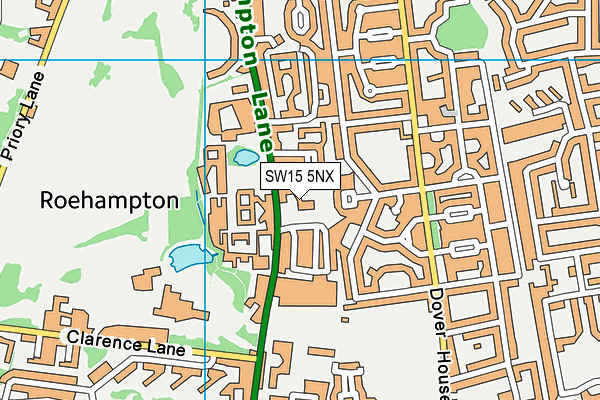 Sacred Heart Catholic Primary School, Roehampton map (SW15 5NX) - OS VectorMap District (Ordnance Survey)