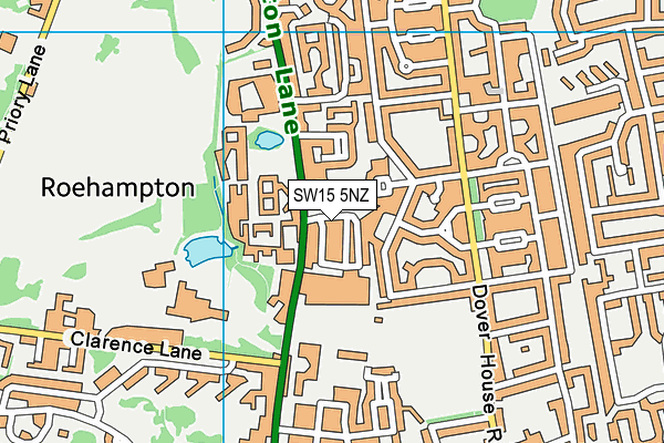 SW15 5NZ map - OS VectorMap District (Ordnance Survey)