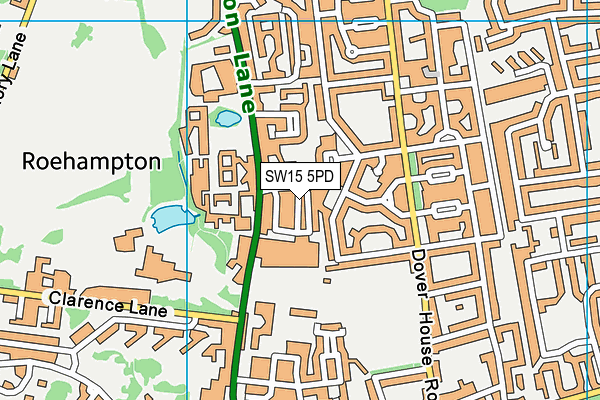 SW15 5PD map - OS VectorMap District (Ordnance Survey)