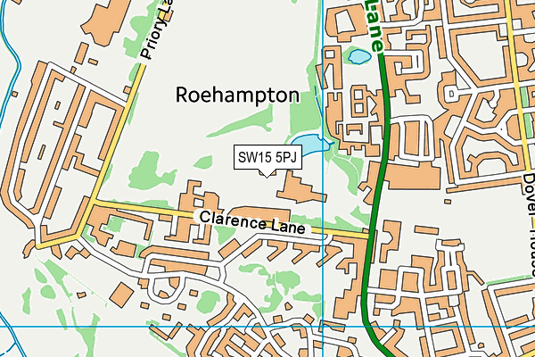 Roehampton University map (SW15 5PJ) - OS VectorMap District (Ordnance Survey)
