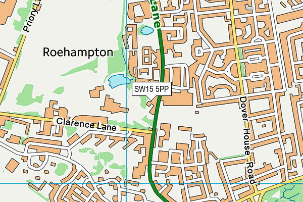 Roehampton University map (SW15 5PP) - OS VectorMap District (Ordnance Survey)