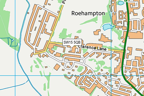 SW15 5QB map - OS VectorMap District (Ordnance Survey)