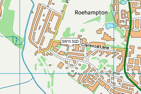 SW15 5QD map - OS VectorMap District (Ordnance Survey)
