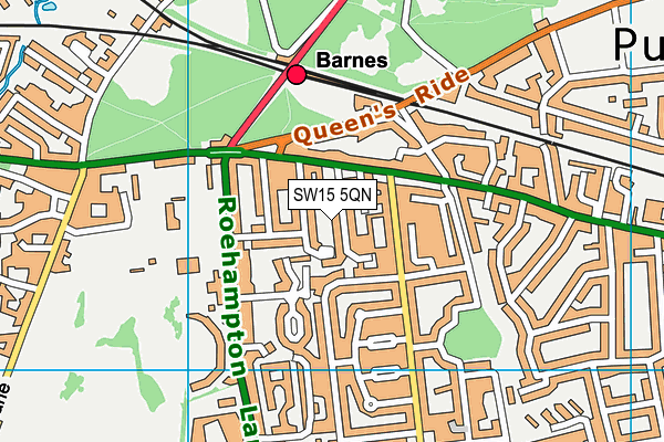 SW15 5QN map - OS VectorMap District (Ordnance Survey)