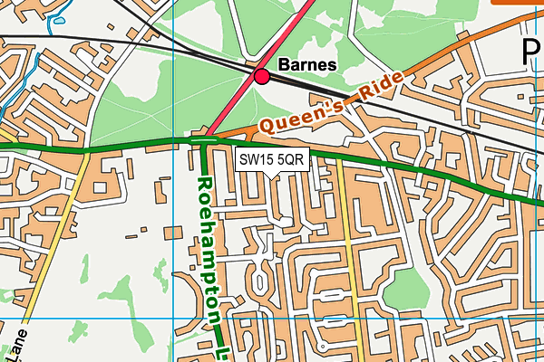 SW15 5QR map - OS VectorMap District (Ordnance Survey)