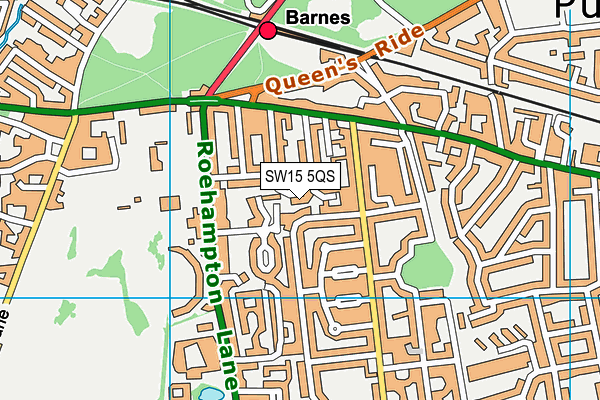 SW15 5QS map - OS VectorMap District (Ordnance Survey)