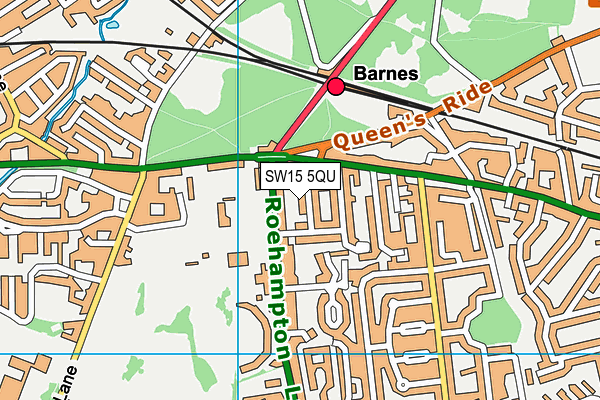SW15 5QU map - OS VectorMap District (Ordnance Survey)