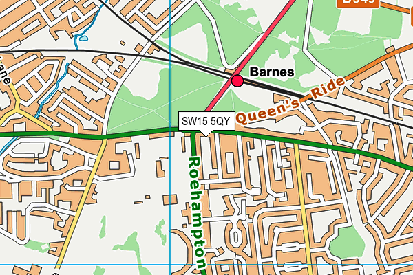 SW15 5QY map - OS VectorMap District (Ordnance Survey)