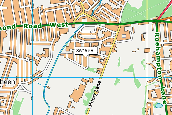 SW15 5RL map - OS VectorMap District (Ordnance Survey)