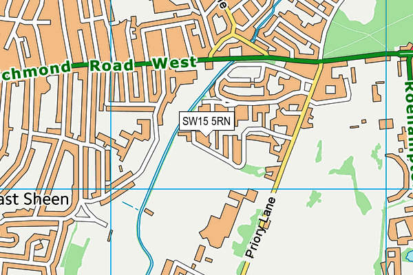 SW15 5RN map - OS VectorMap District (Ordnance Survey)