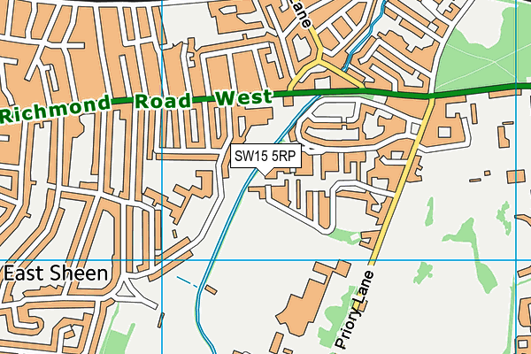 SW15 5RP map - OS VectorMap District (Ordnance Survey)