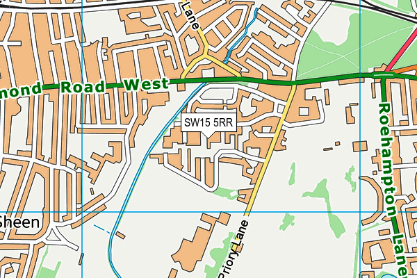 SW15 5RR map - OS VectorMap District (Ordnance Survey)